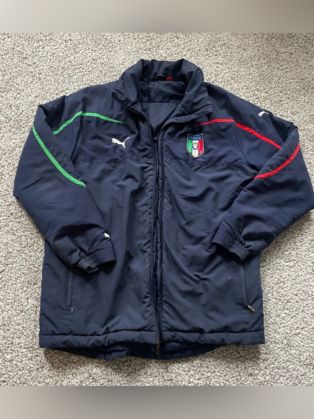 Vtg 2010-2011 Puma Italy Padded Coach Jacket Men's Size L (FIGC National Team)